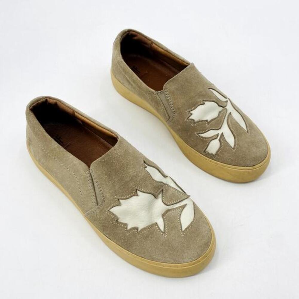 Frye Suede Floral Slip On Sneakers
